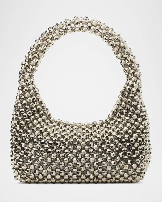 twirl beaded top-handle bag